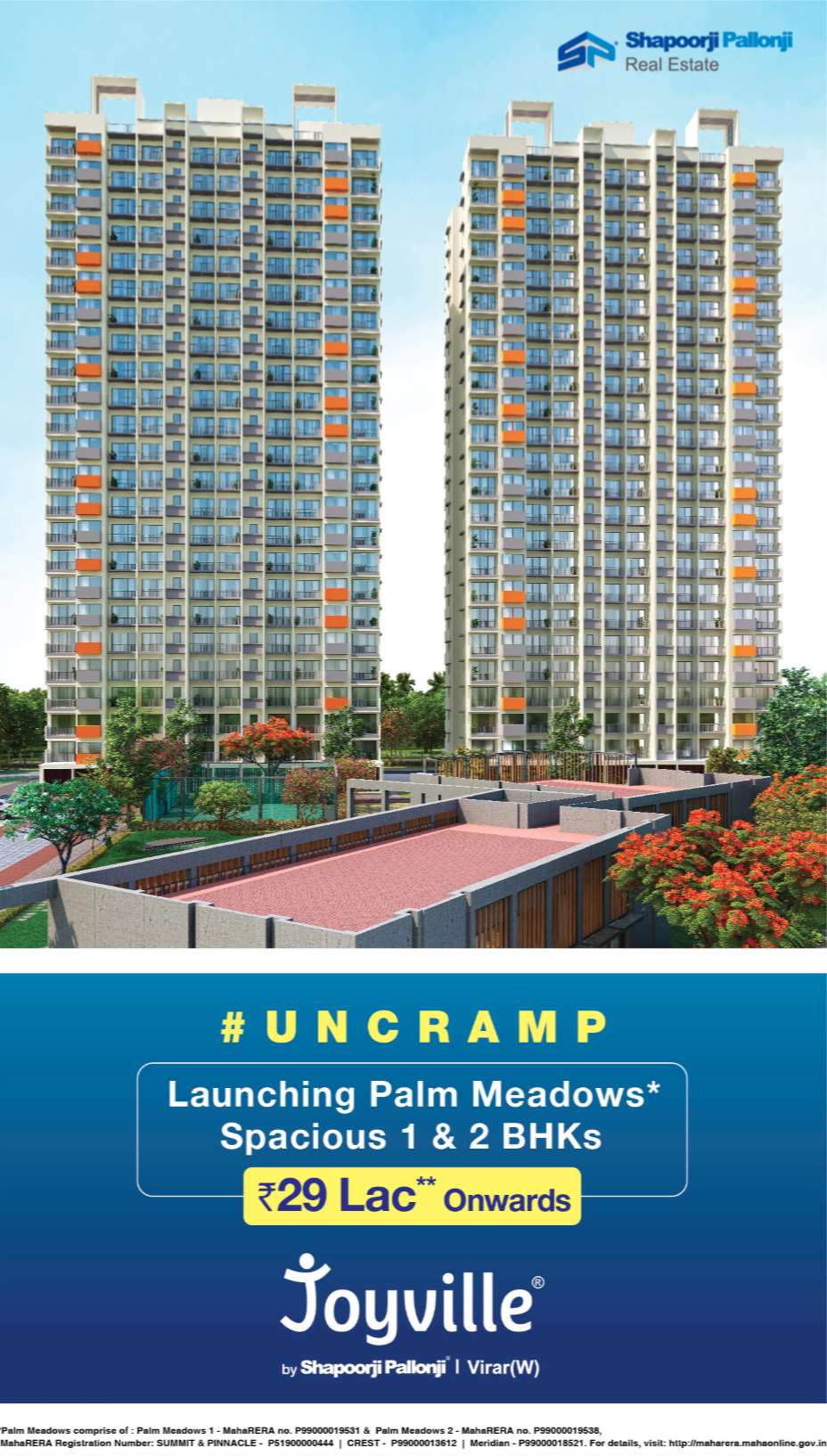 Launching Palm Meadows at Shapoorji Pallonji Joyville in Virar, Mumbai Update